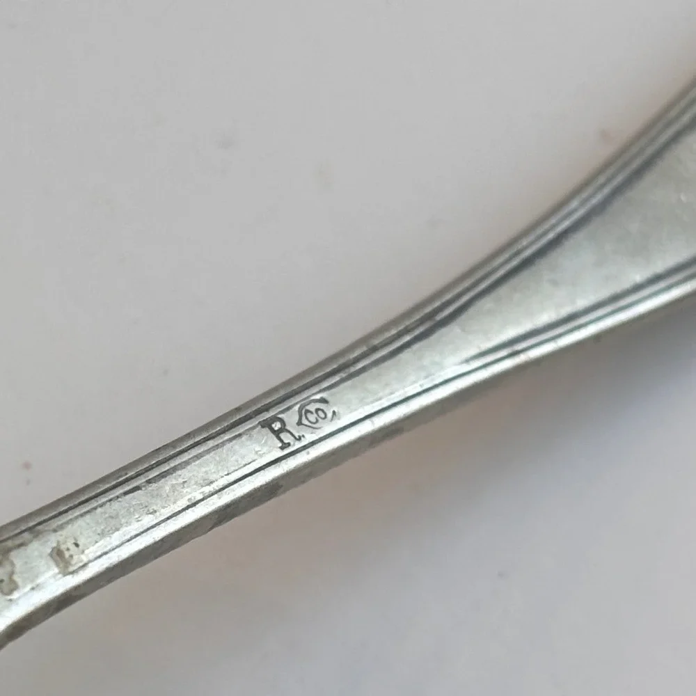 Antique RC‎ Co Silver Plated Soup Ladle Serving Spoon Ornate Handle